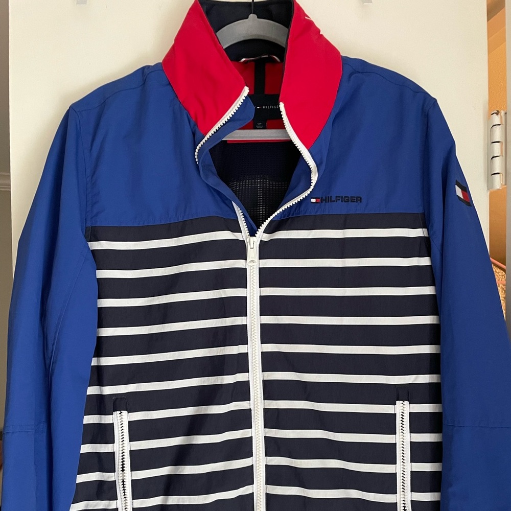 Size S. Striped Tommy Hilfiger Windbreaker Jacket. LIKE New.